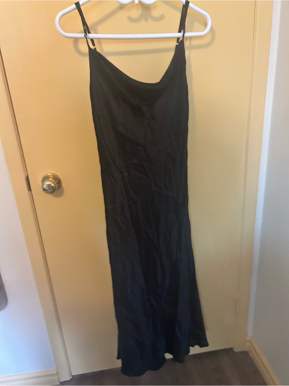 Park & fifth, Classic Black Satin Slip Dress